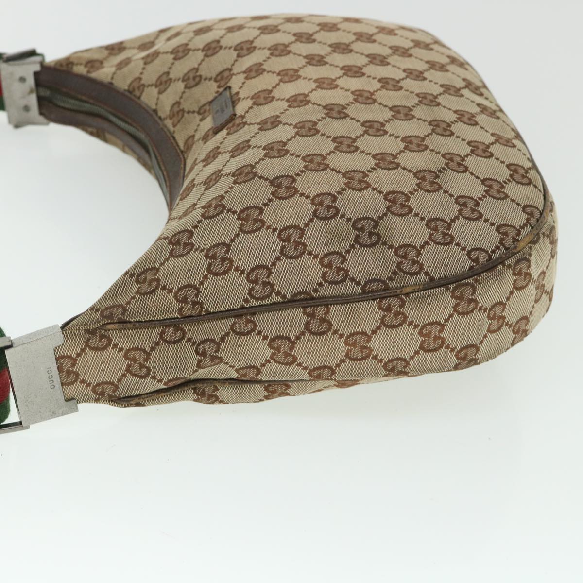 GUCCI GG Canvas Web Sherry Line Shoulder Bag Beige Red Green 122790 ep1805