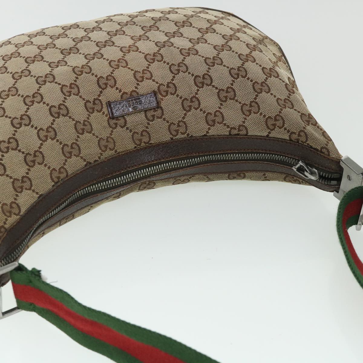 GUCCI GG Canvas Web Sherry Line Shoulder Bag Beige Red Green 122790 ep1805
