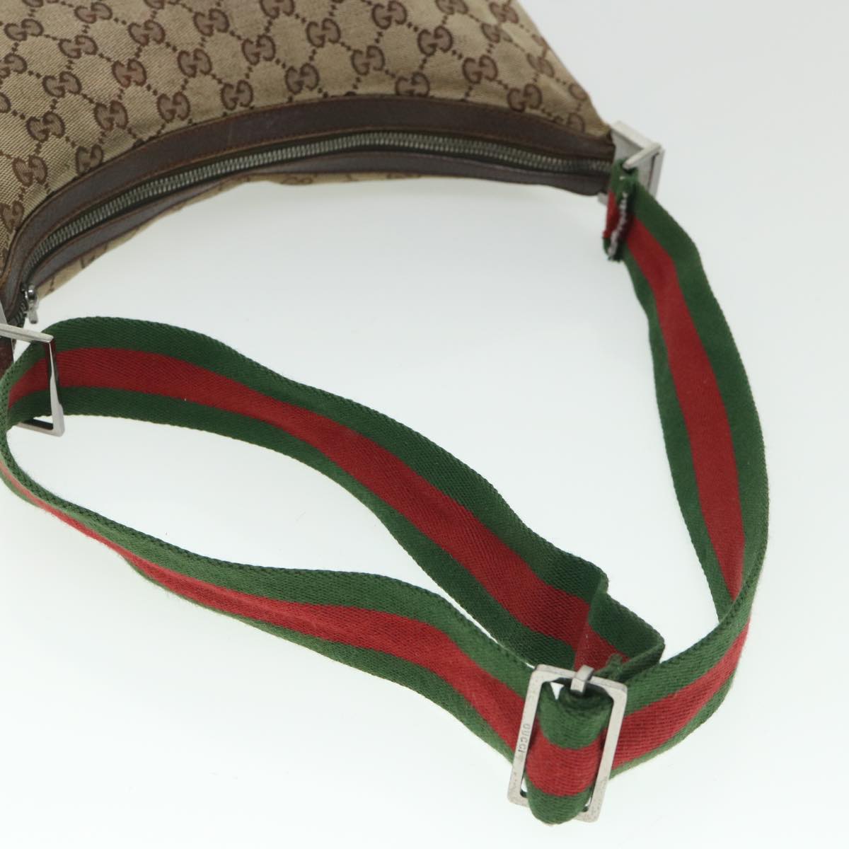 GUCCI GG Canvas Web Sherry Line Shoulder Bag Beige Red Green 122790 ep1805