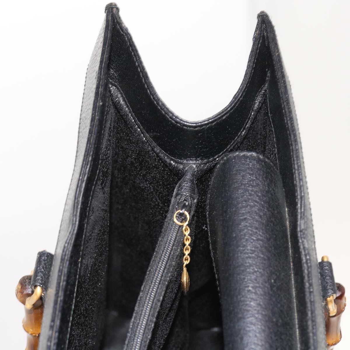 GUCCI Bamboo Hand Bag Leather Black 002 1186 0259 ep1809