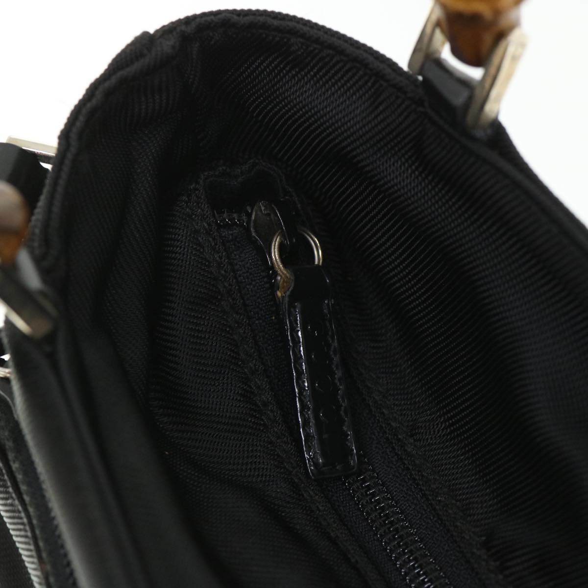 GUCCI Bamboo Hand Bag Nylon 2way Black 002 2058 0508 5 ep1817