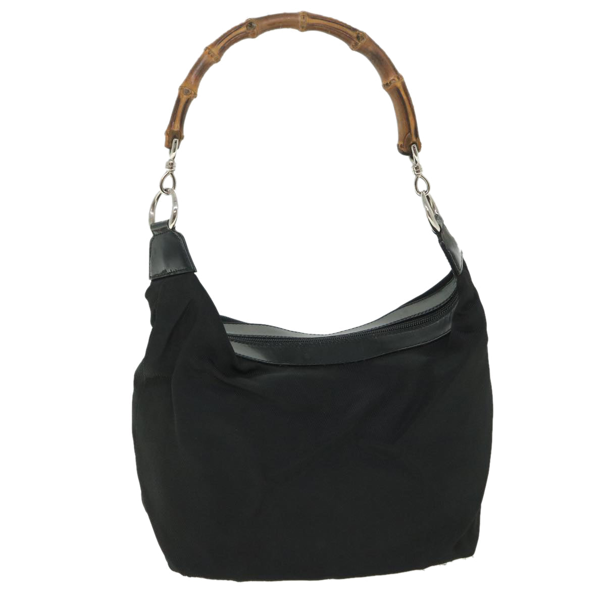 GUCCI Bamboo Shoulder Bag Nylon Black 000 1956 0531 ep1818