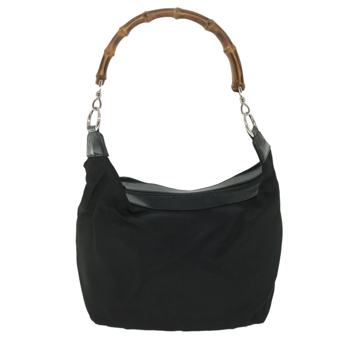 GUCCI Bamboo Shoulder Bag Nylon Black 000 1956 0531 ep1818