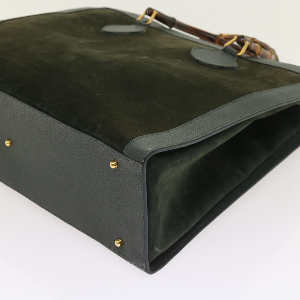GUCCI Bamboo Hand Bag Leather Green 002 1186 0259 ep1822