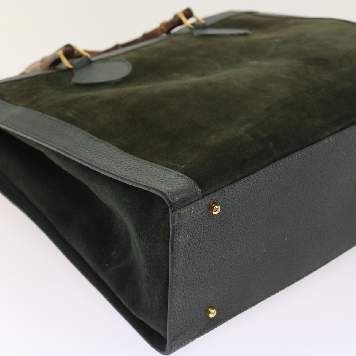 GUCCI Bamboo Hand Bag Leather Green 002 1186 0259 ep1822