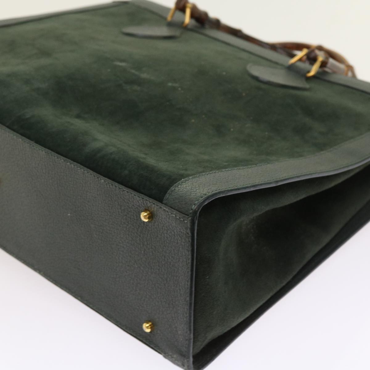 GUCCI Bamboo Hand Bag Leather Green 002 1186 0259 ep1822