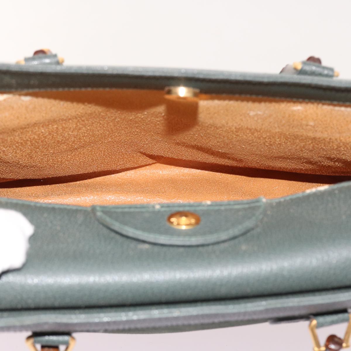 GUCCI Bamboo Hand Bag Leather Green 002 1186 0259 ep1822