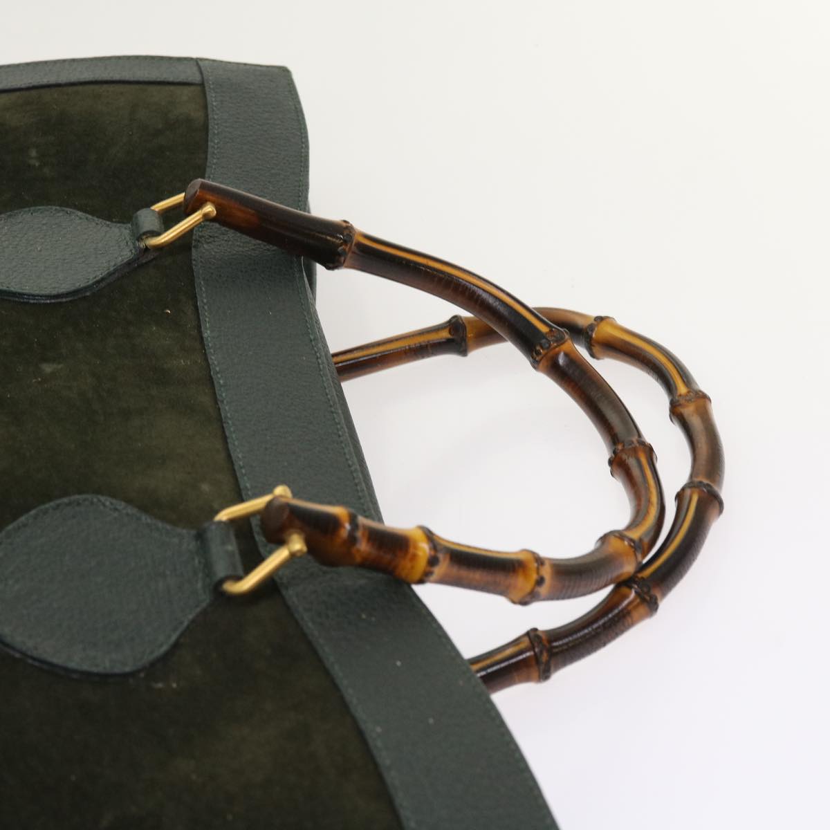 GUCCI Bamboo Hand Bag Leather Green 002 1186 0259 ep1822