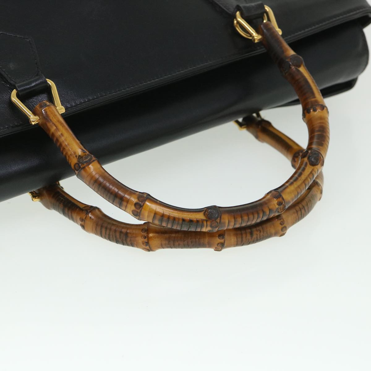 GUCCI Bamboo Hand Bag Leather 2way Black 002 2855 0322 0 ep1823