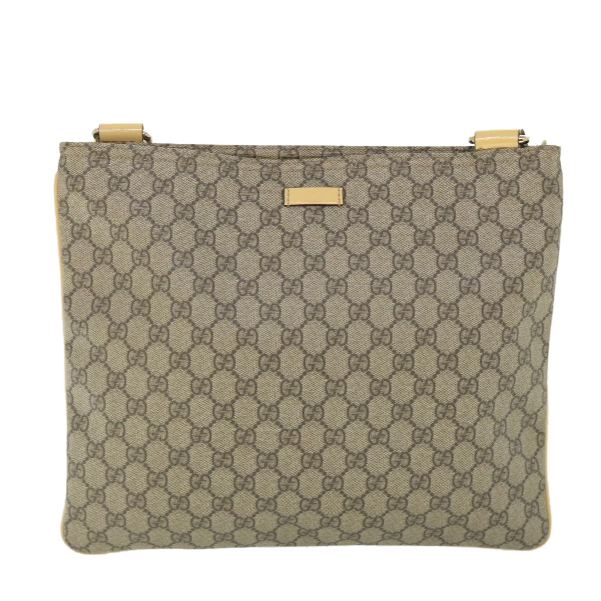 GUCCI GG Canvas Shoulder Bag PVC Leather Beige 201446 ep1824