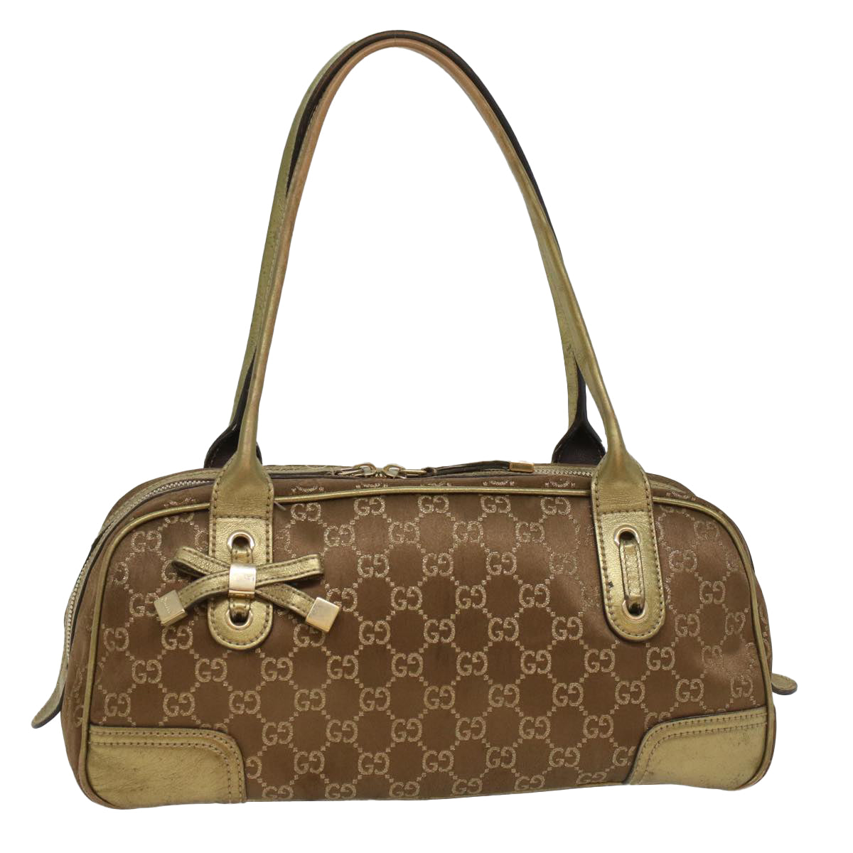 GUCCI GG Canvas Shoulder Bag Gold Tone 161720 ep1828
