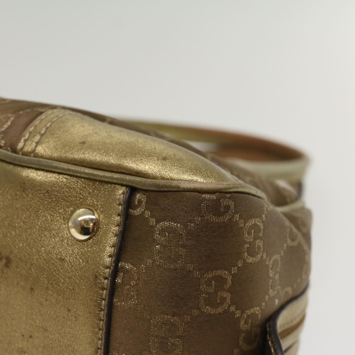 GUCCI GG Canvas Shoulder Bag Gold Tone 161720 ep1828