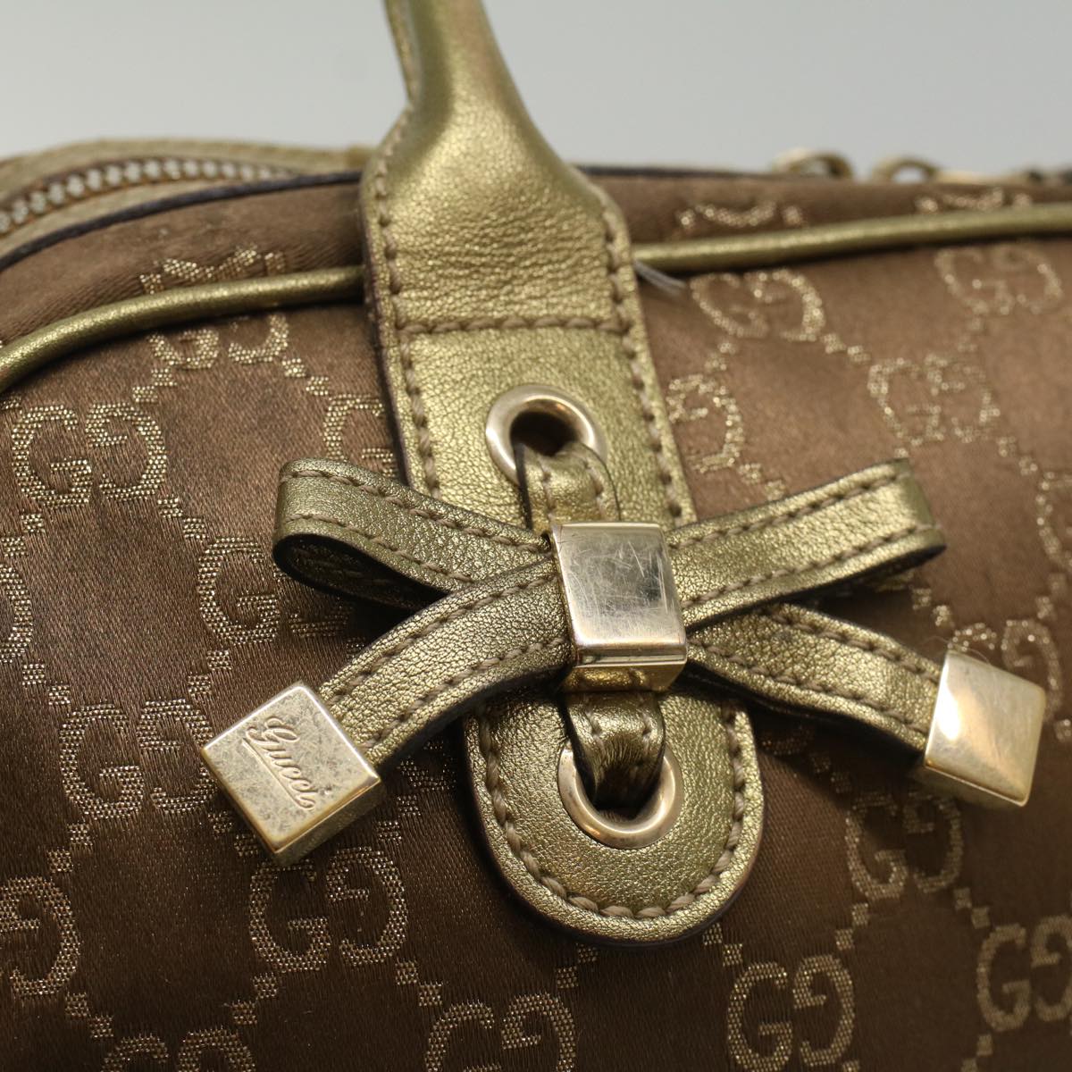 GUCCI GG Canvas Shoulder Bag Gold Tone 161720 ep1828