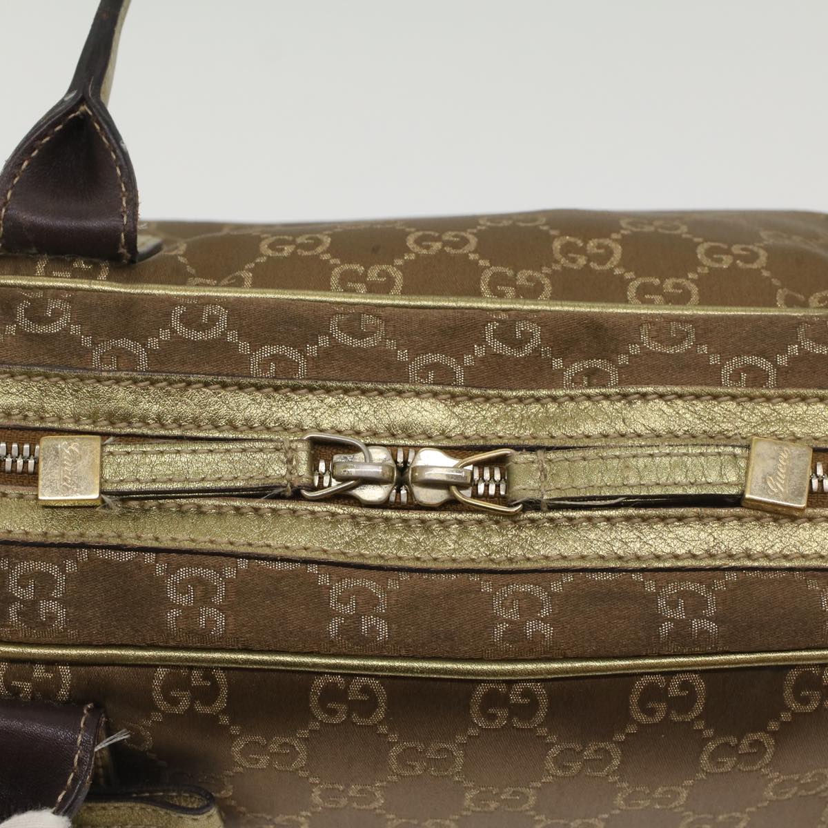 GUCCI GG Canvas Shoulder Bag Gold Tone 161720 ep1828