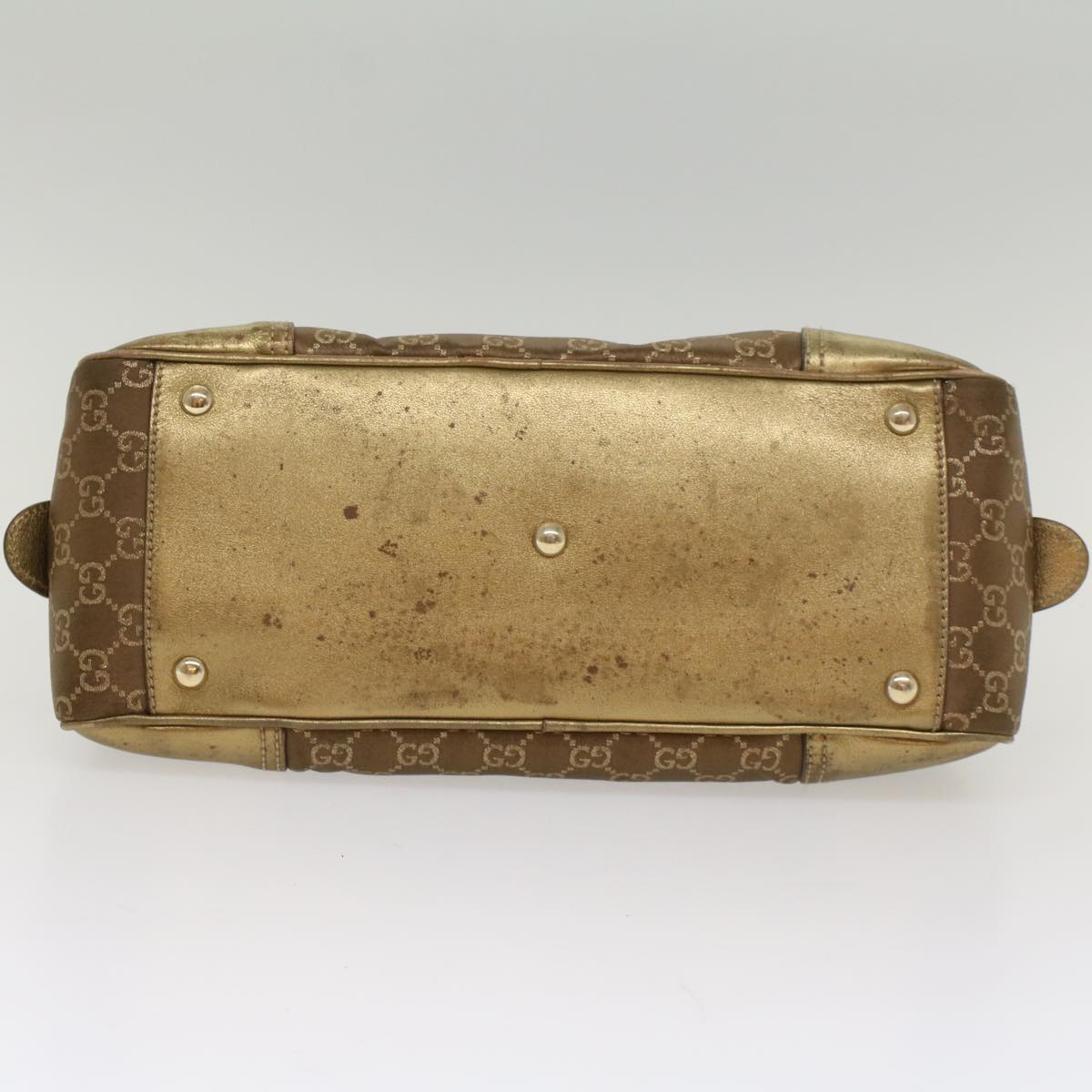 GUCCI GG Canvas Shoulder Bag Gold Tone 161720 ep1828