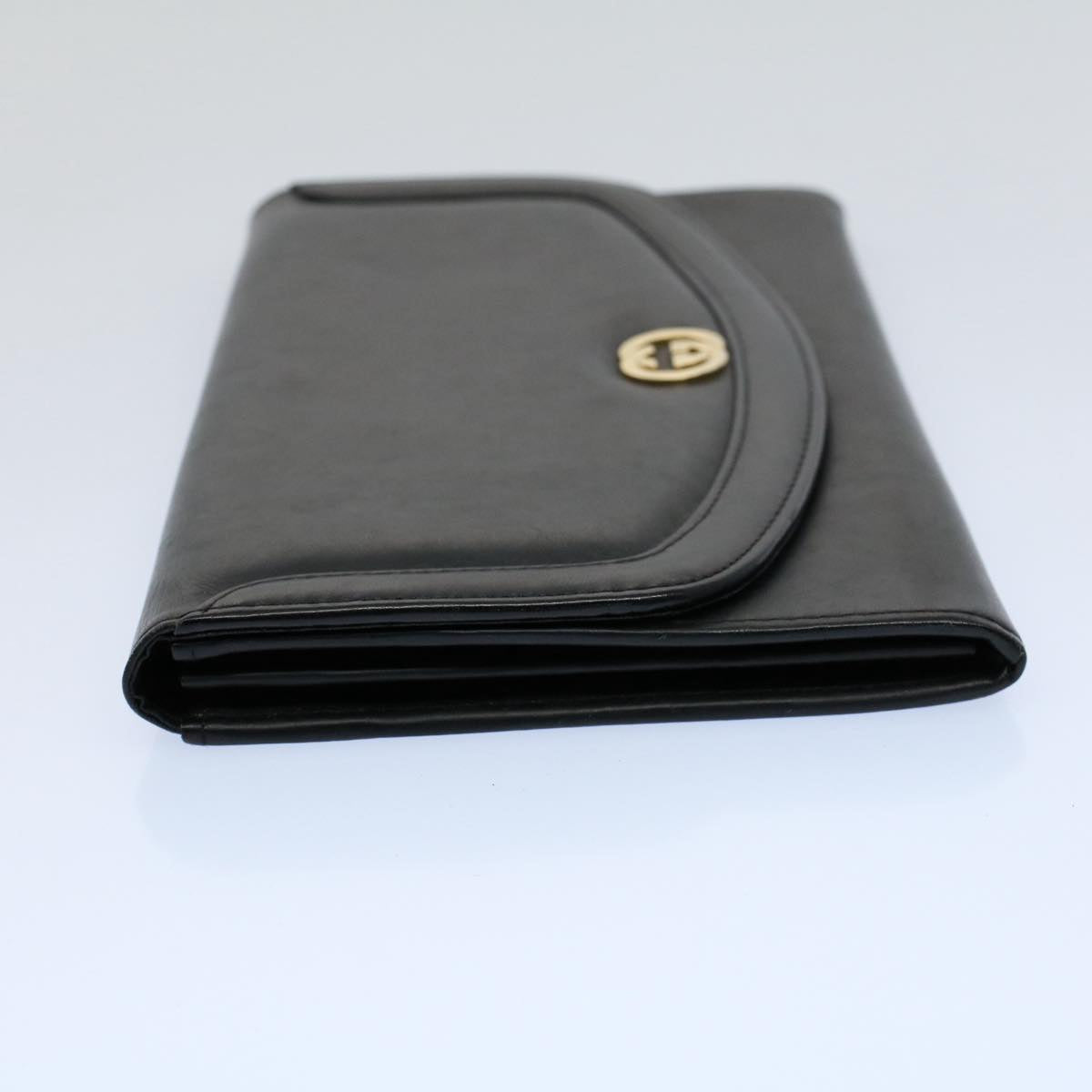 GUCCI Clutch Bag Leather Black ep1846