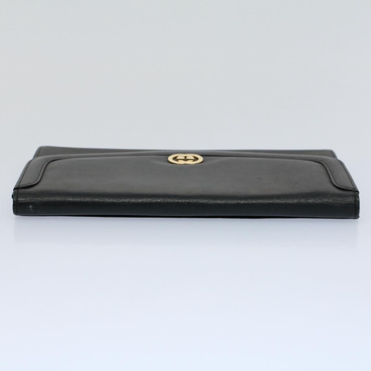 GUCCI Clutch Bag Leather Black ep1846