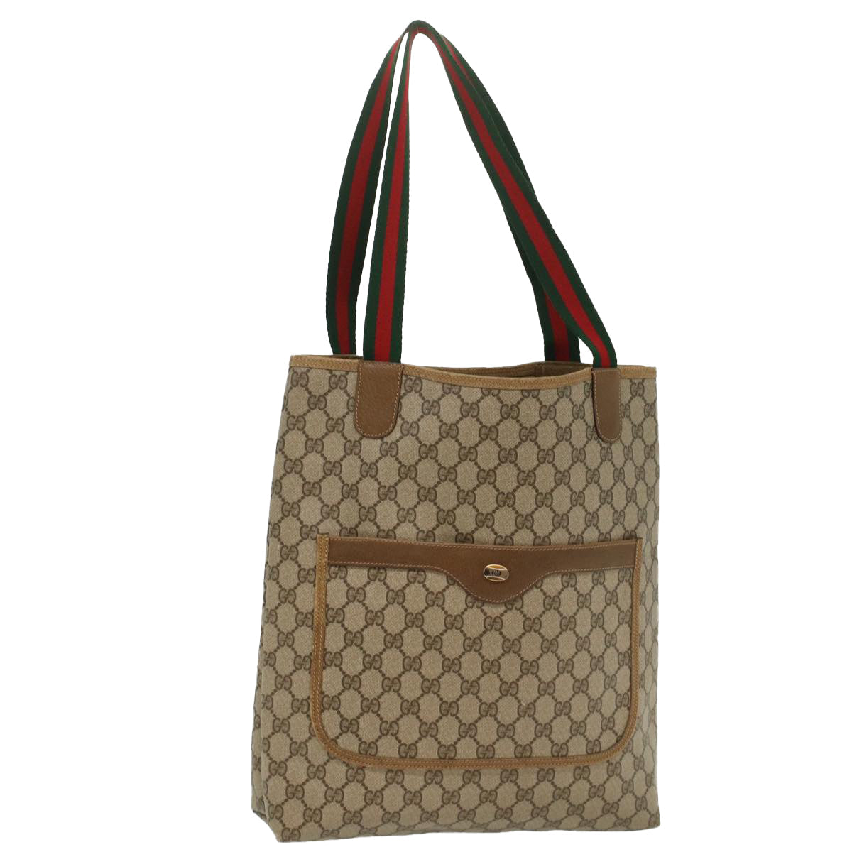 GUCCI GG Canvas Web Sherry Line Tote Bag Beige Green Red 39 02 003 ep1854