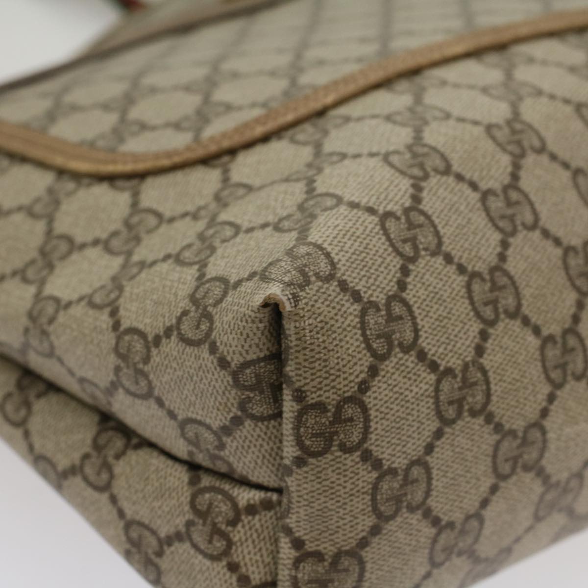 GUCCI GG Canvas Web Sherry Line Tote Bag Beige Green Red 39 02 003 ep1854