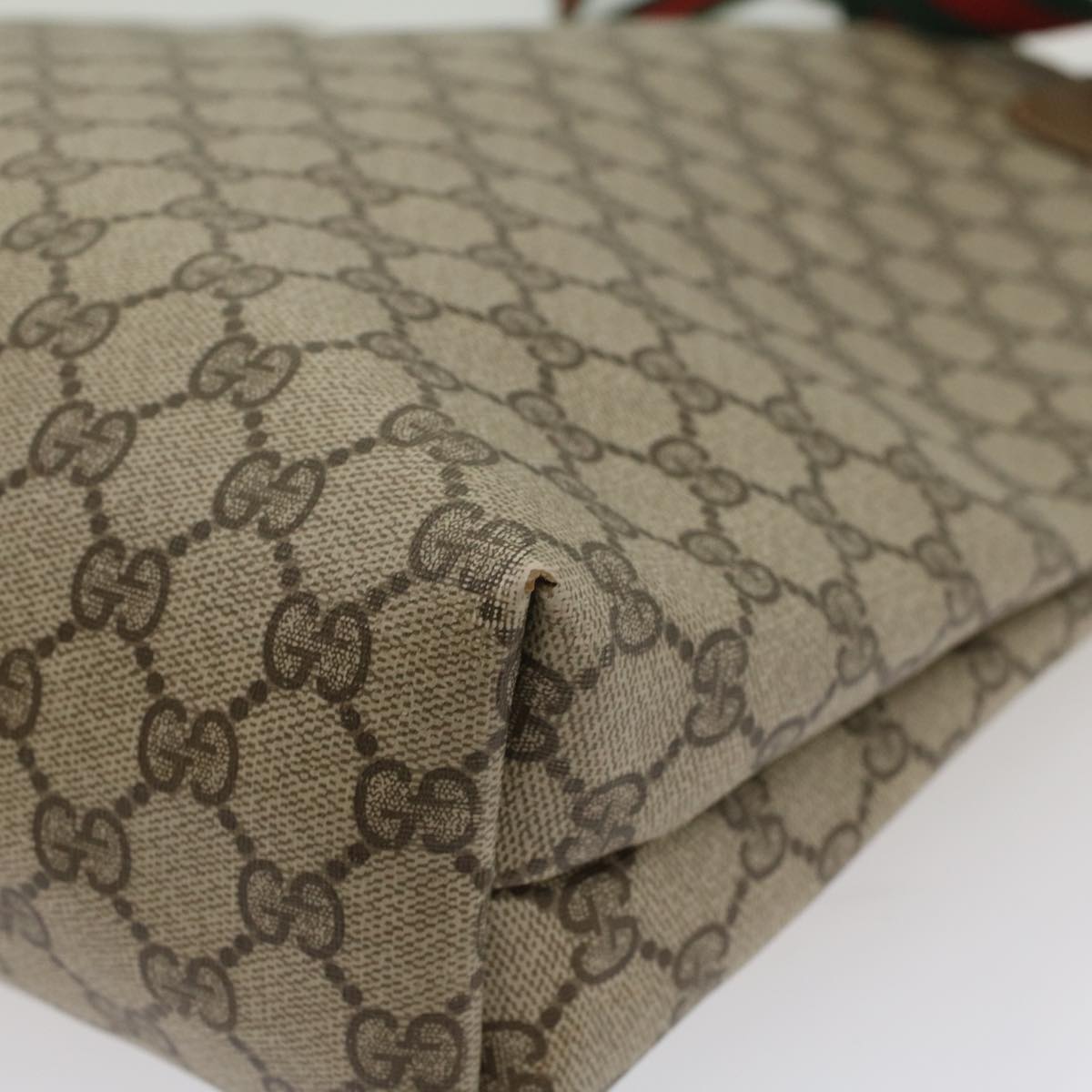 GUCCI GG Canvas Web Sherry Line Tote Bag Beige Green Red 39 02 003 ep1854