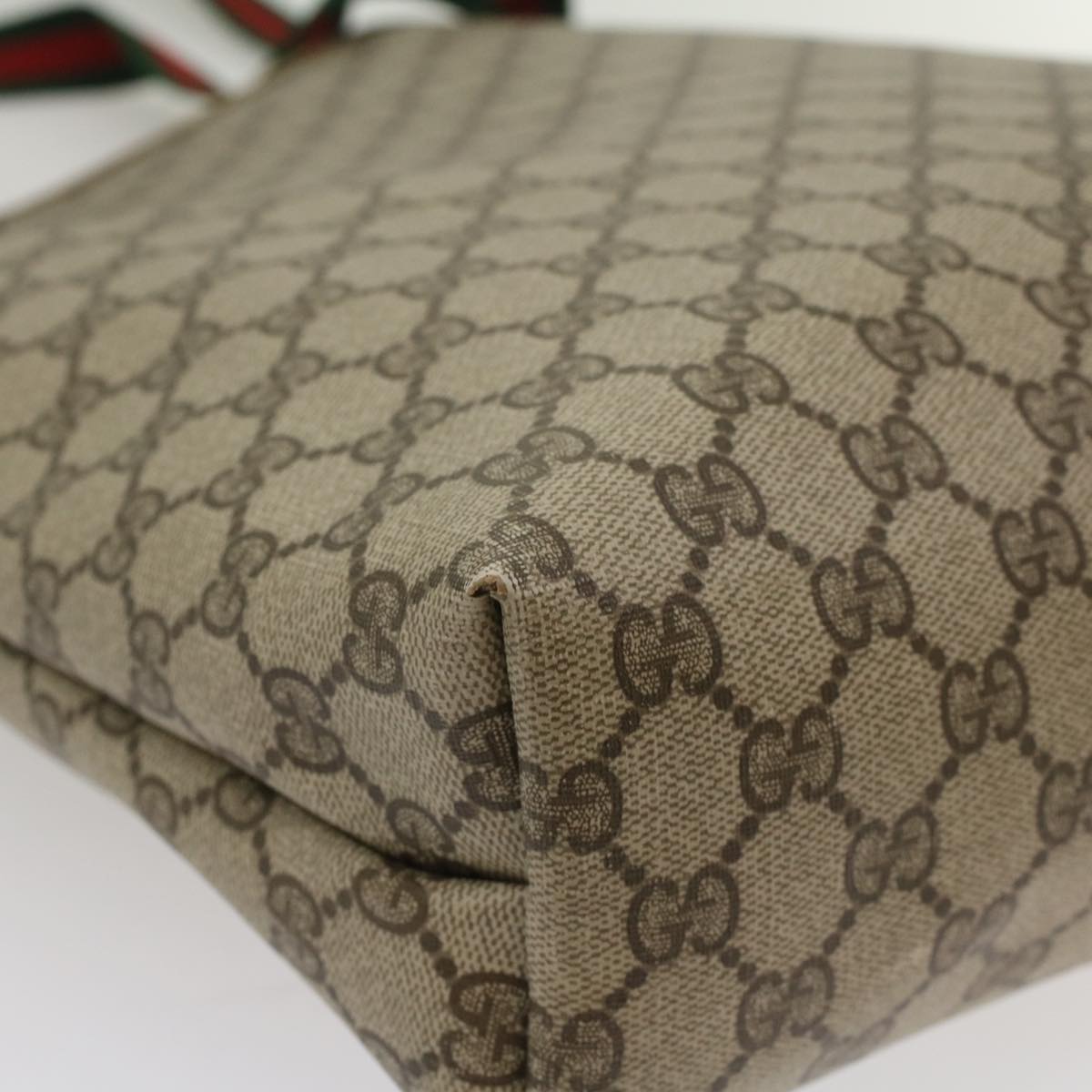 GUCCI GG Canvas Web Sherry Line Tote Bag Beige Green Red 39 02 003 ep1854