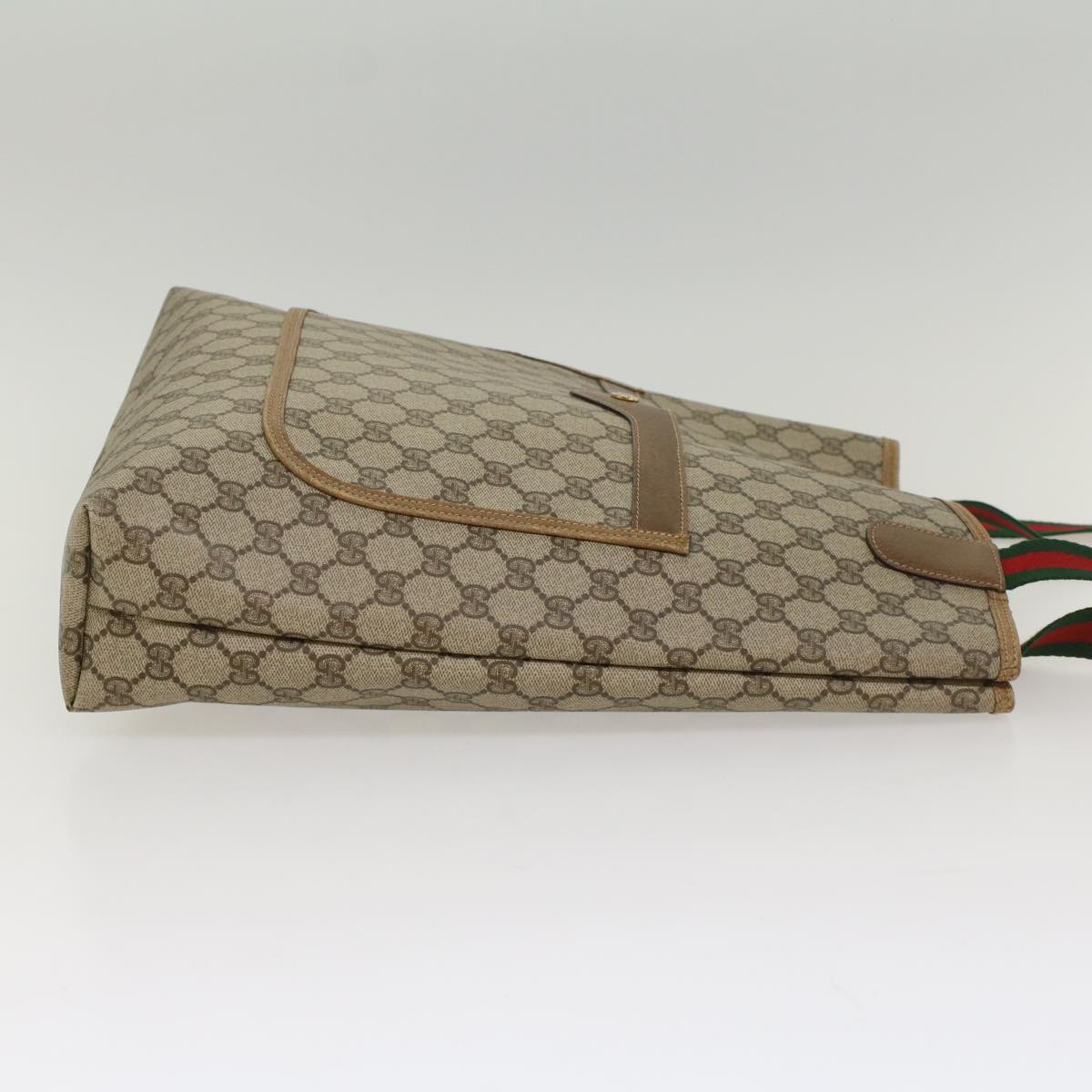 GUCCI GG Canvas Web Sherry Line Tote Bag Beige Green Red 39 02 003 ep1854