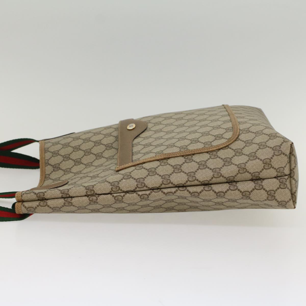 GUCCI GG Canvas Web Sherry Line Tote Bag Beige Green Red 39 02 003 ep1854