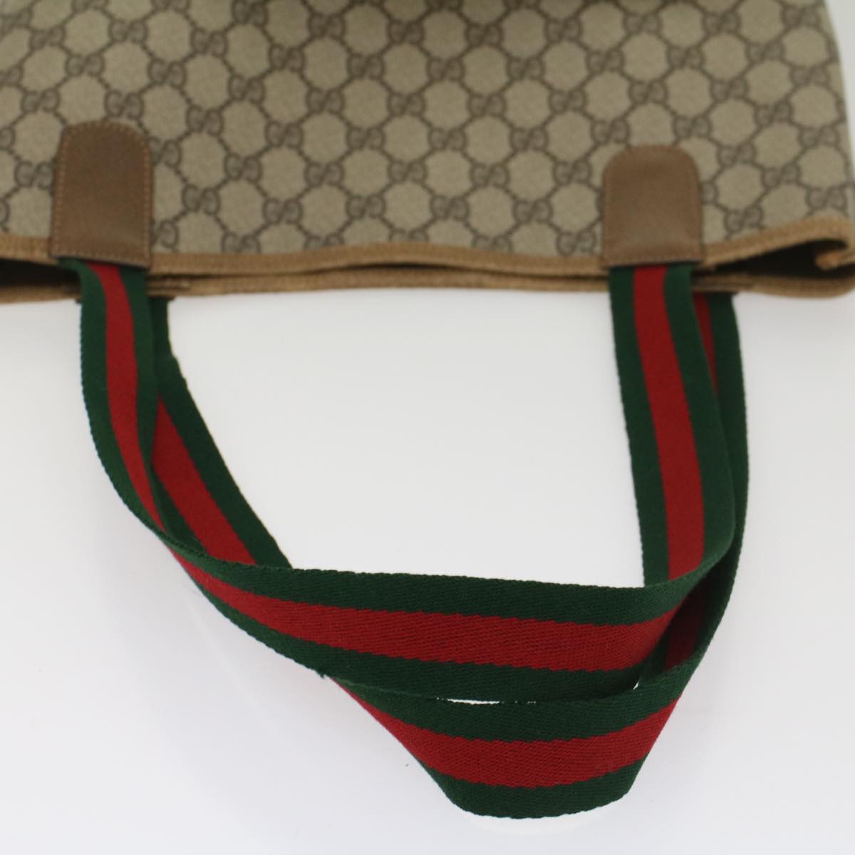 GUCCI GG Canvas Web Sherry Line Tote Bag Beige Green Red 39 02 003 ep1854