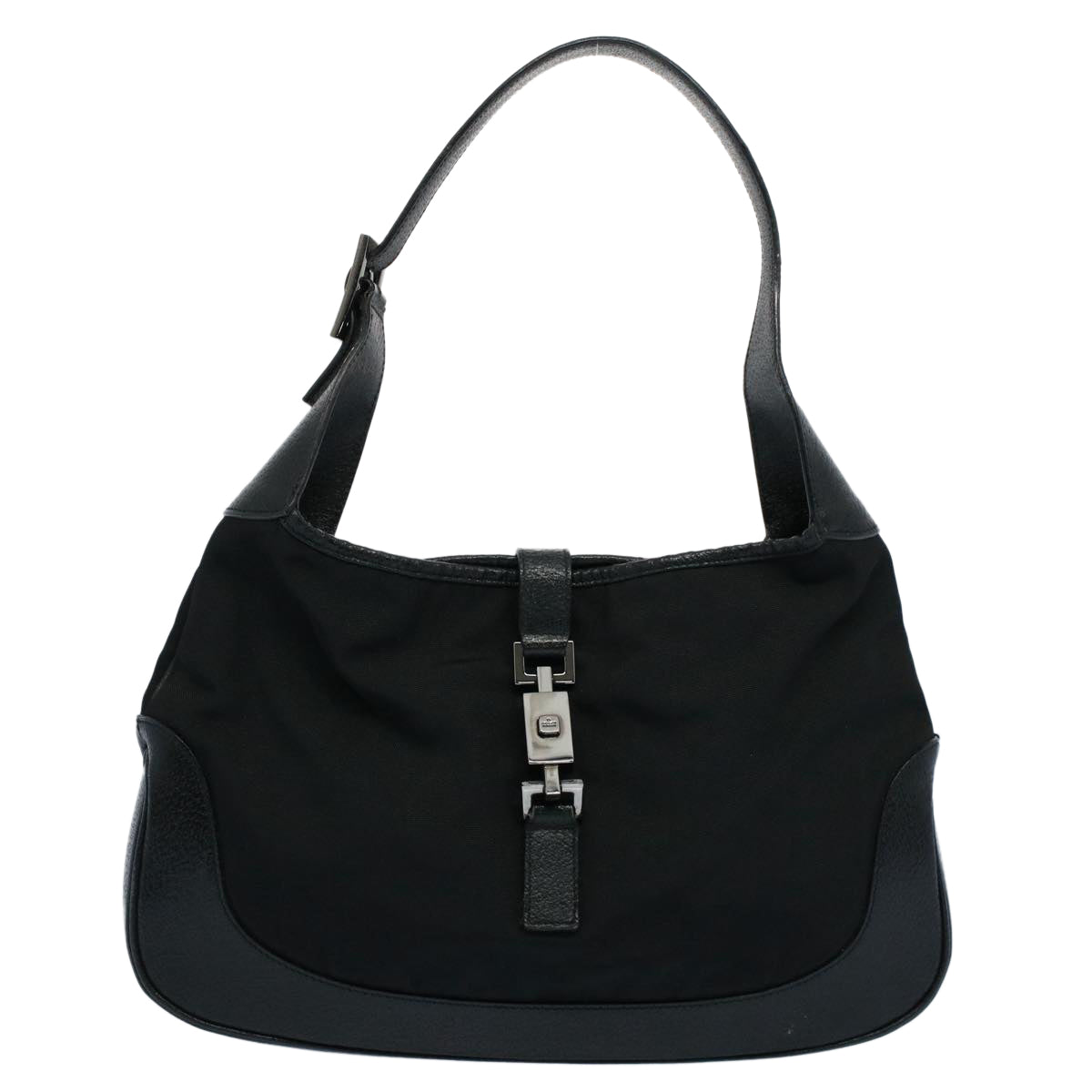 GUCCI Jackie Shoulder Bag Nylon Leather Black 001 3306 3444 ep1862