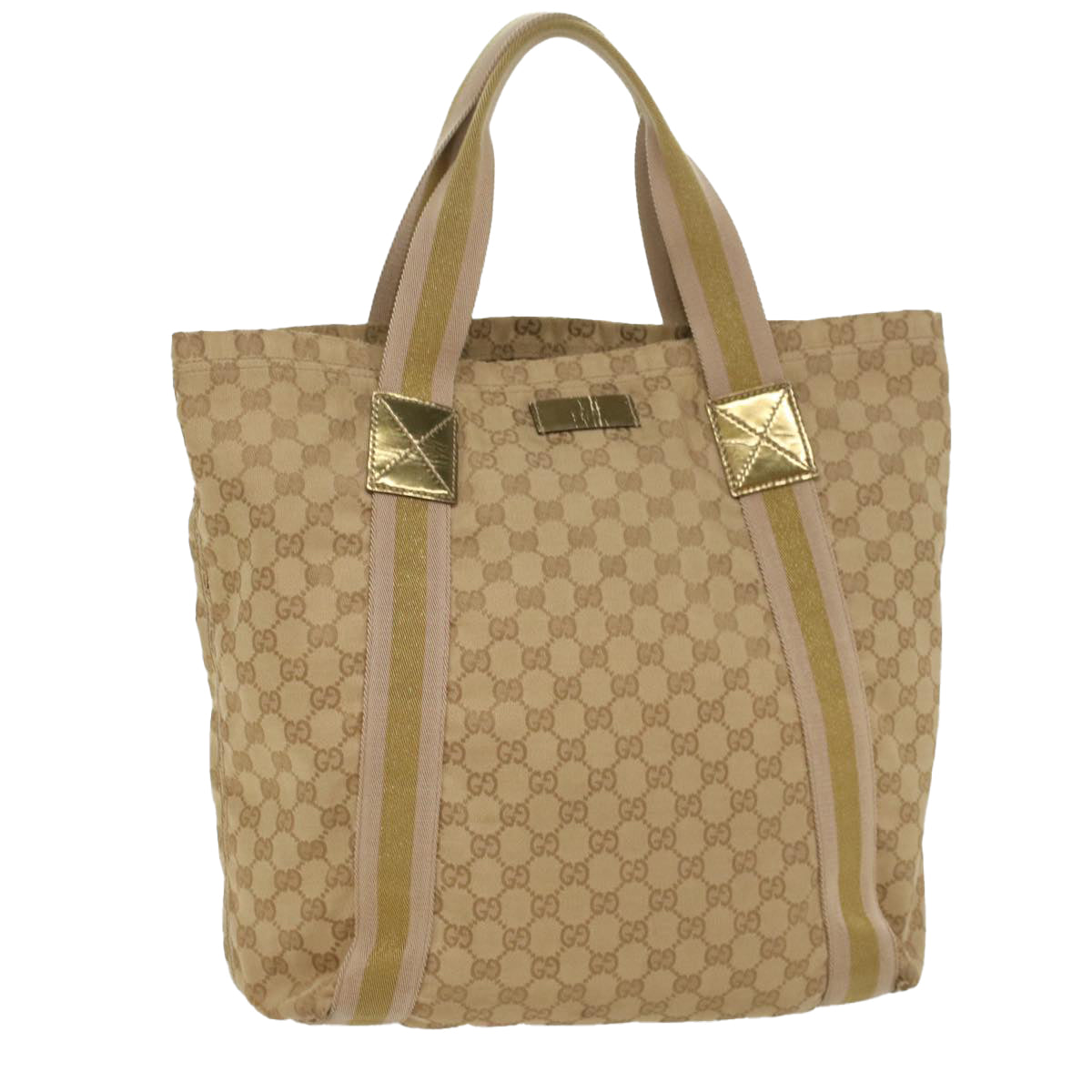 GUCCI GG Canvas Sherry Line Tote Bag Beige Pink Khaki 189669 ep1863