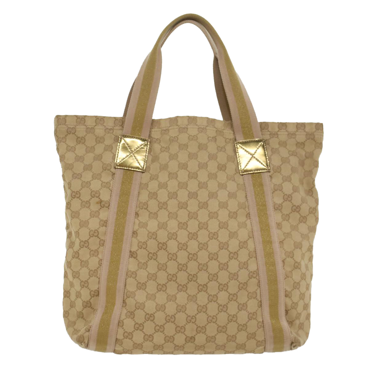 GUCCI GG Canvas Sherry Line Tote Bag Beige Pink Khaki 189669 ep1863