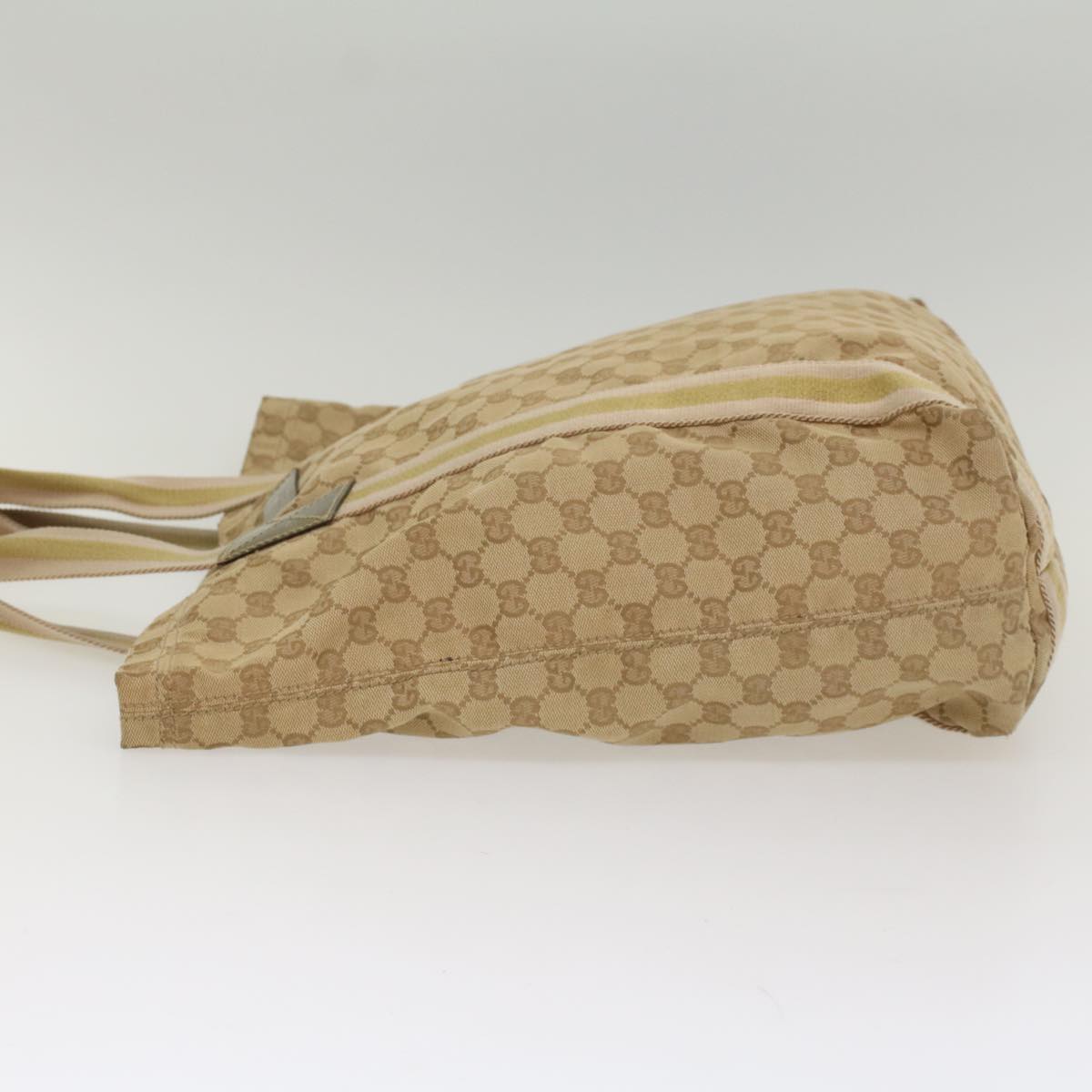 GUCCI GG Canvas Sherry Line Tote Bag Beige Pink Khaki 189669 ep1863