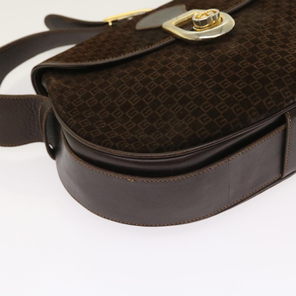 GUCCI Shoulder Bag Suede Brown ep1864
