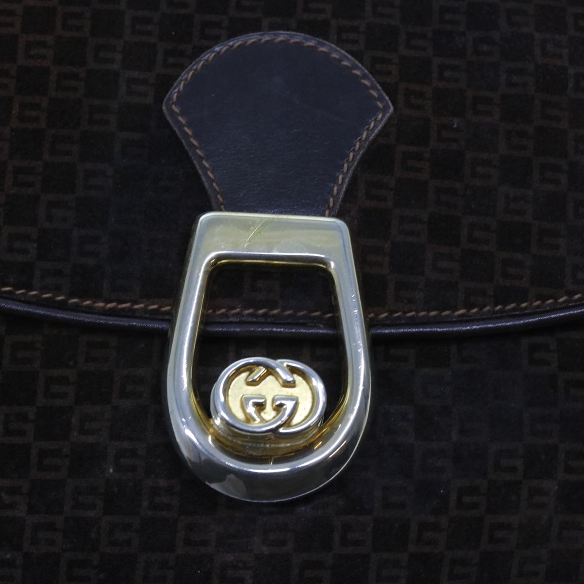 GUCCI Shoulder Bag Suede Brown ep1864