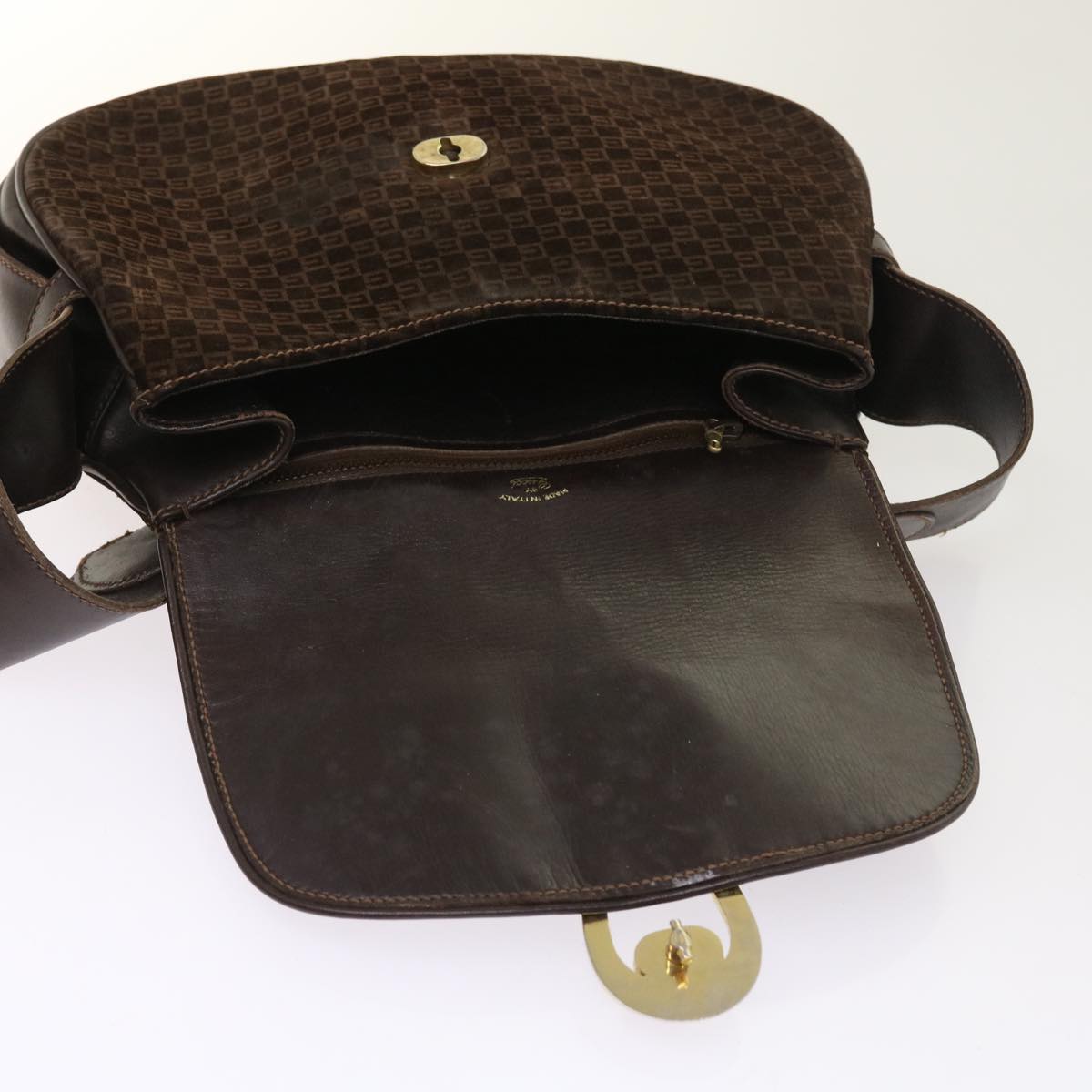 GUCCI Shoulder Bag Suede Brown ep1864