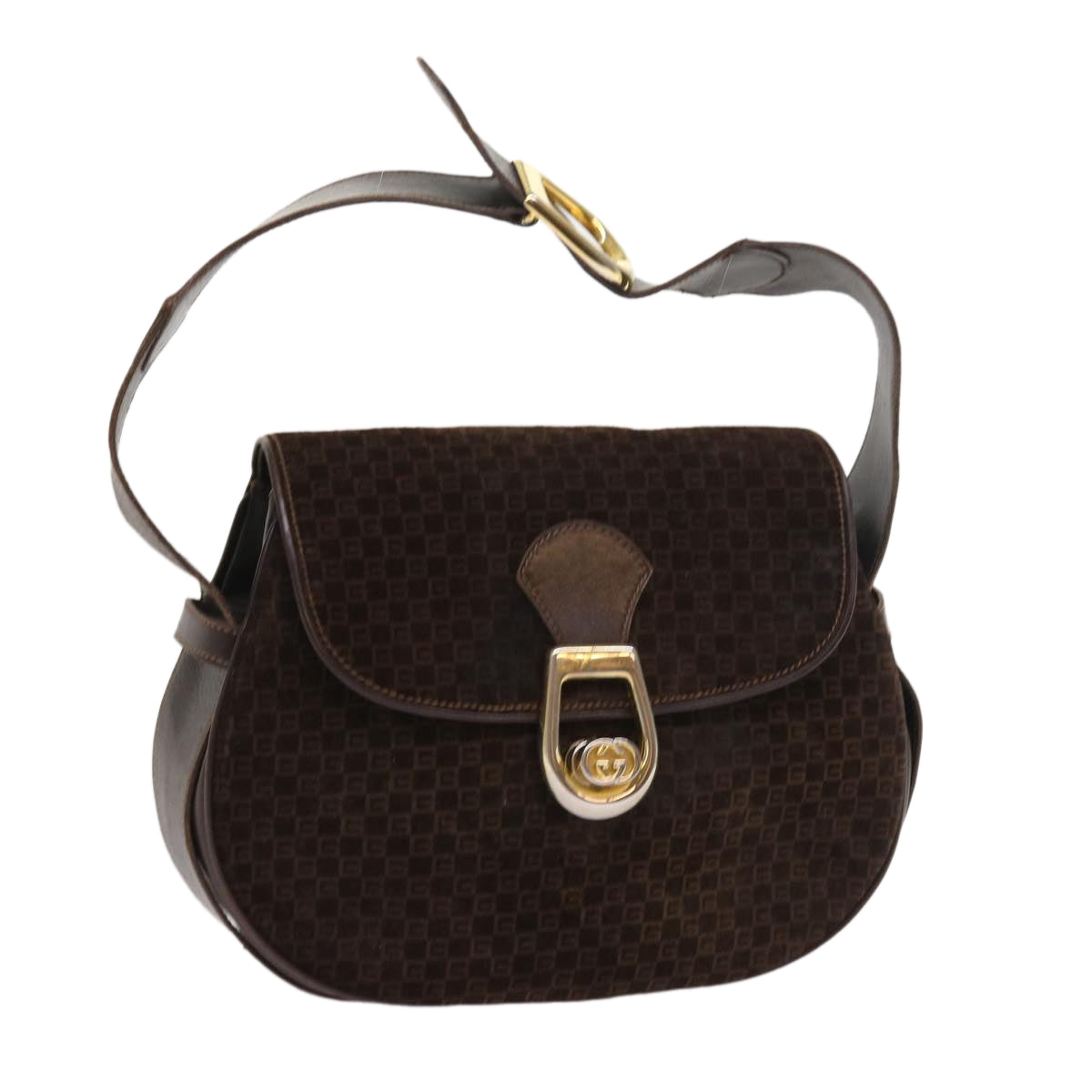 GUCCI Shoulder Bag Suede Brown ep1864
