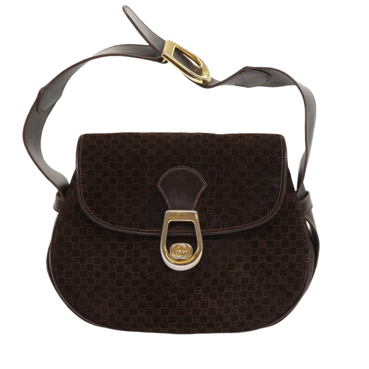 GUCCI Shoulder Bag Suede Brown ep1864
