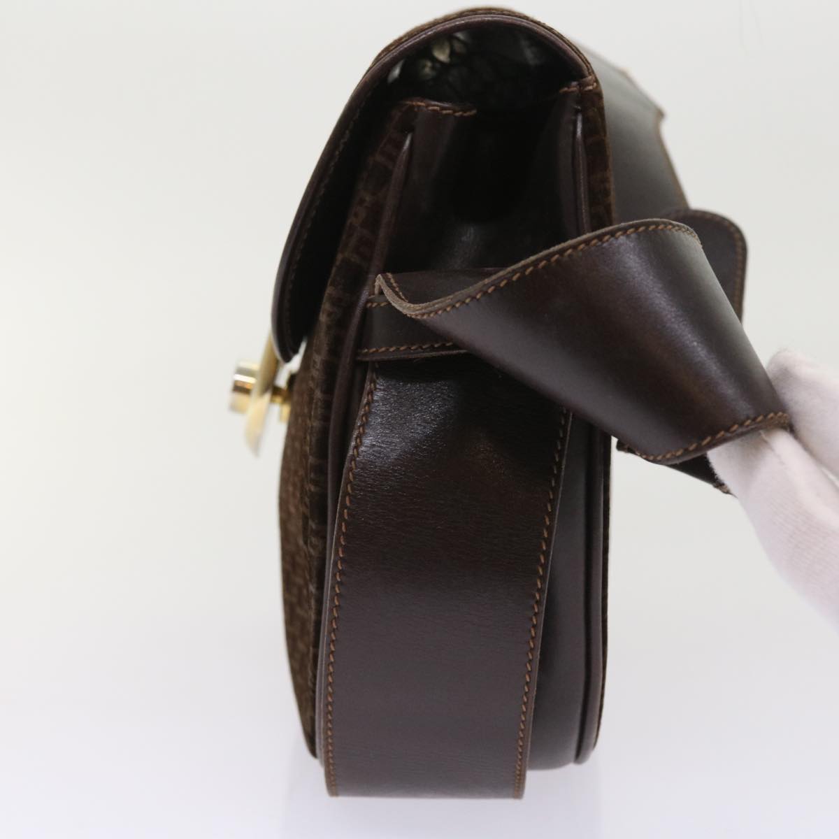 GUCCI Shoulder Bag Suede Brown ep1864