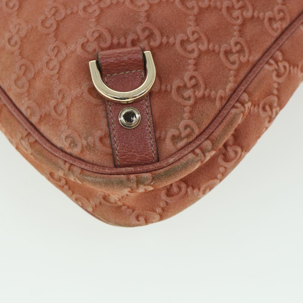 GUCCI GG Canvas Shoulder Bag Suede Red 130737 ep1866