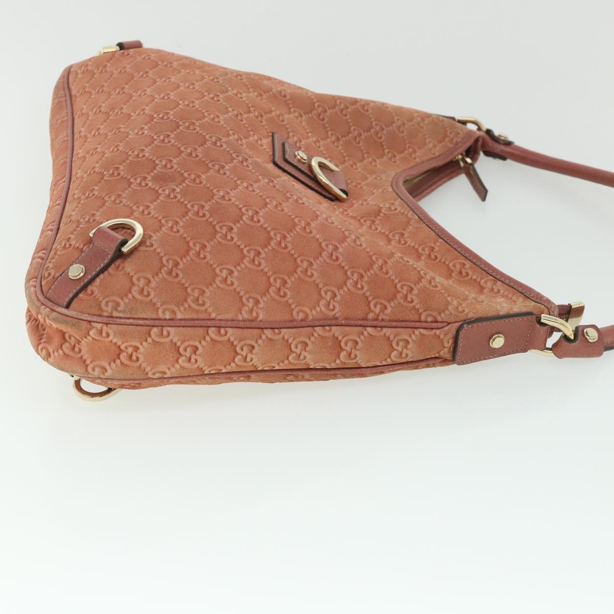 GUCCI GG Canvas Shoulder Bag Suede Red 130737 ep1866