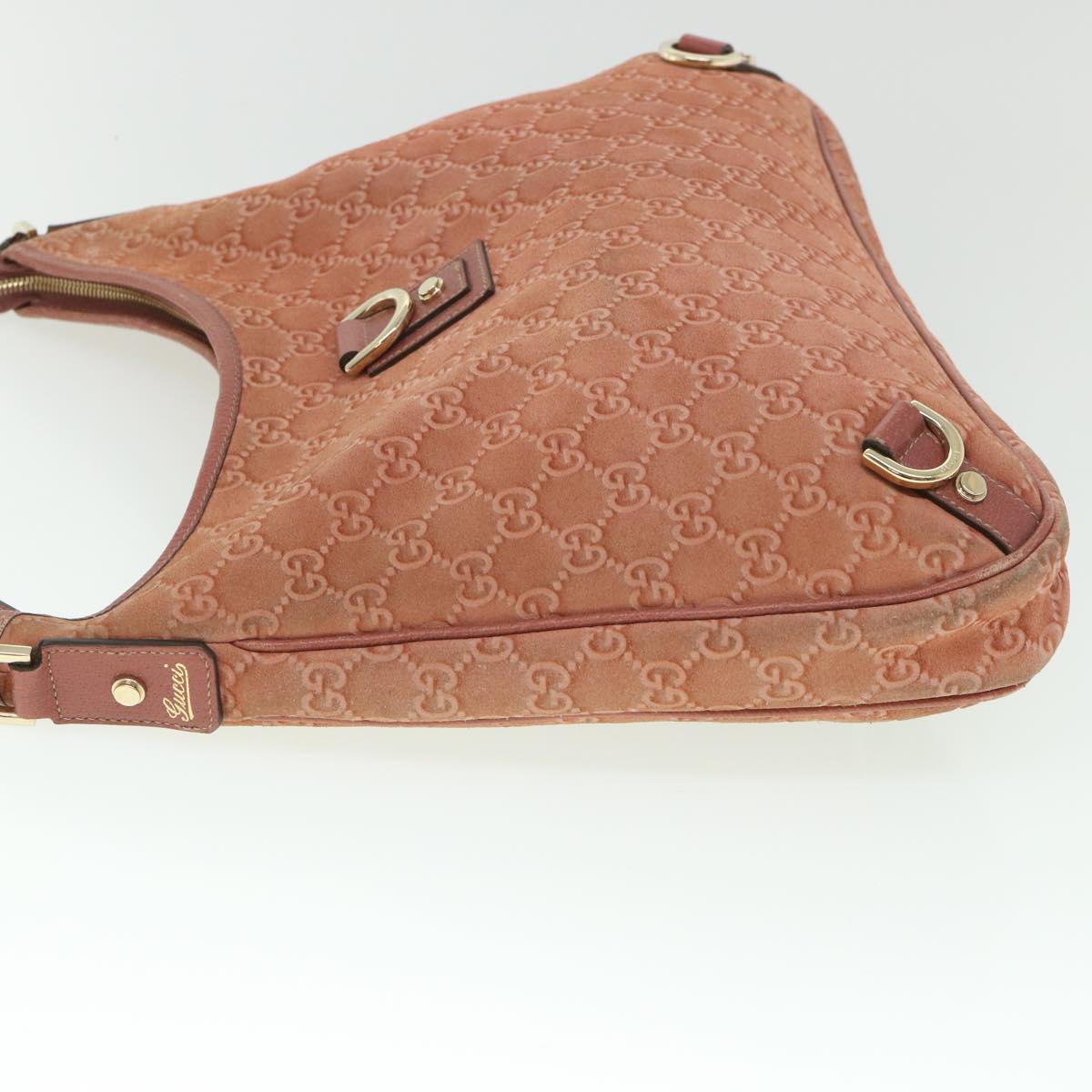 GUCCI GG Canvas Shoulder Bag Suede Red 130737 ep1866
