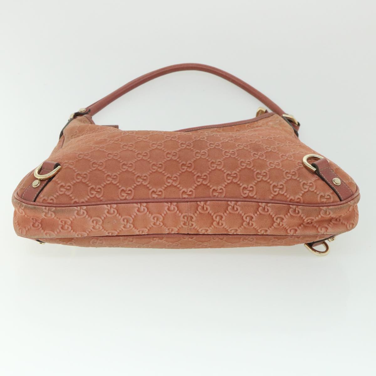 GUCCI GG Canvas Shoulder Bag Suede Red 130737 ep1866