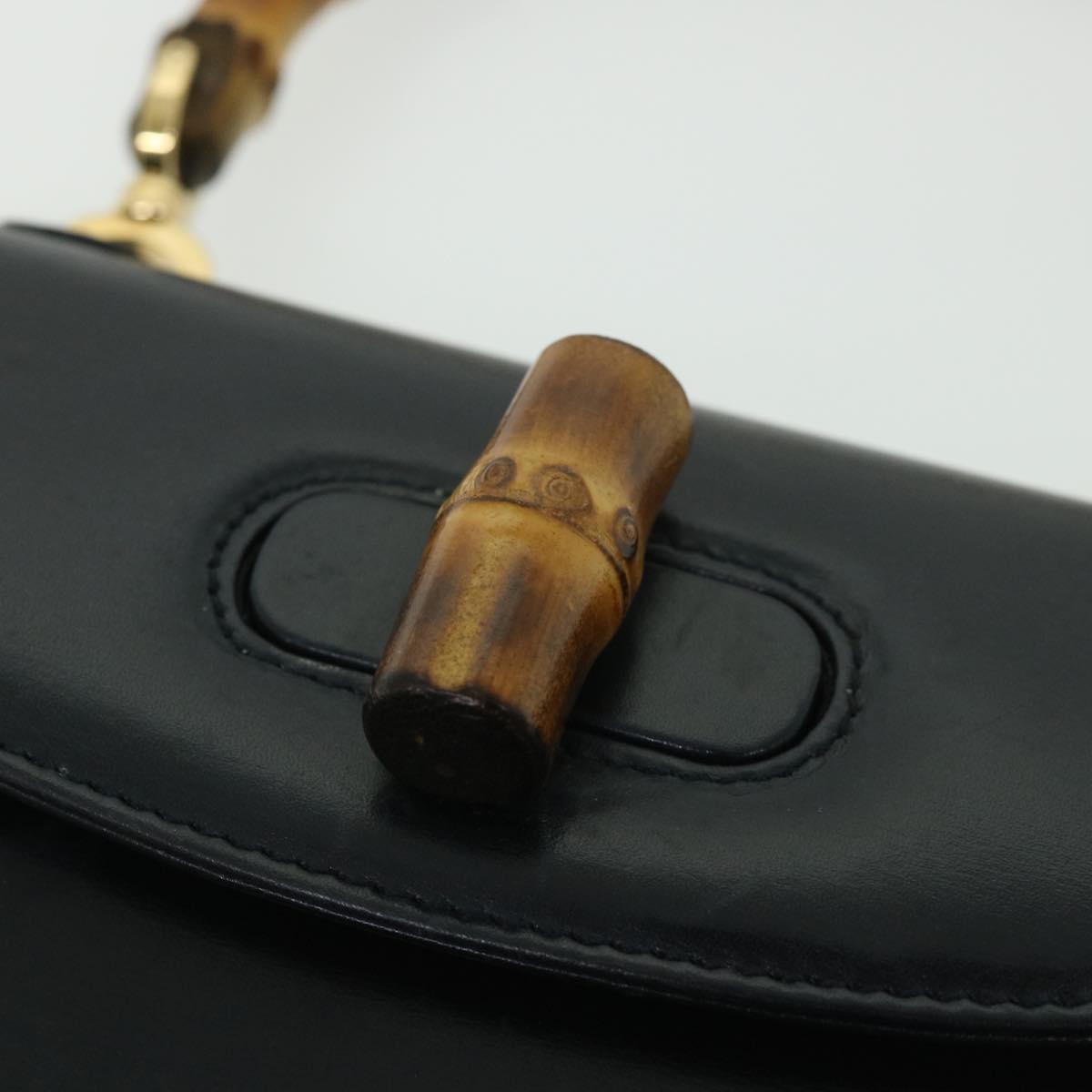 GUCCI Bamboo Hand Bag Leather Black 000 2040 0188 ep1870