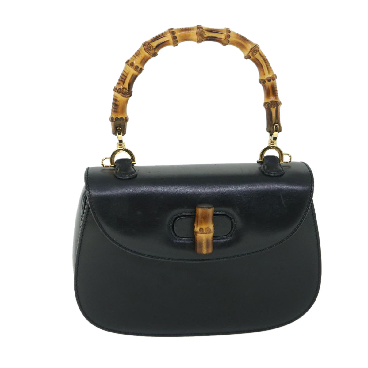 GUCCI Bamboo Hand Bag Leather Black 000 2040 0188 ep1870