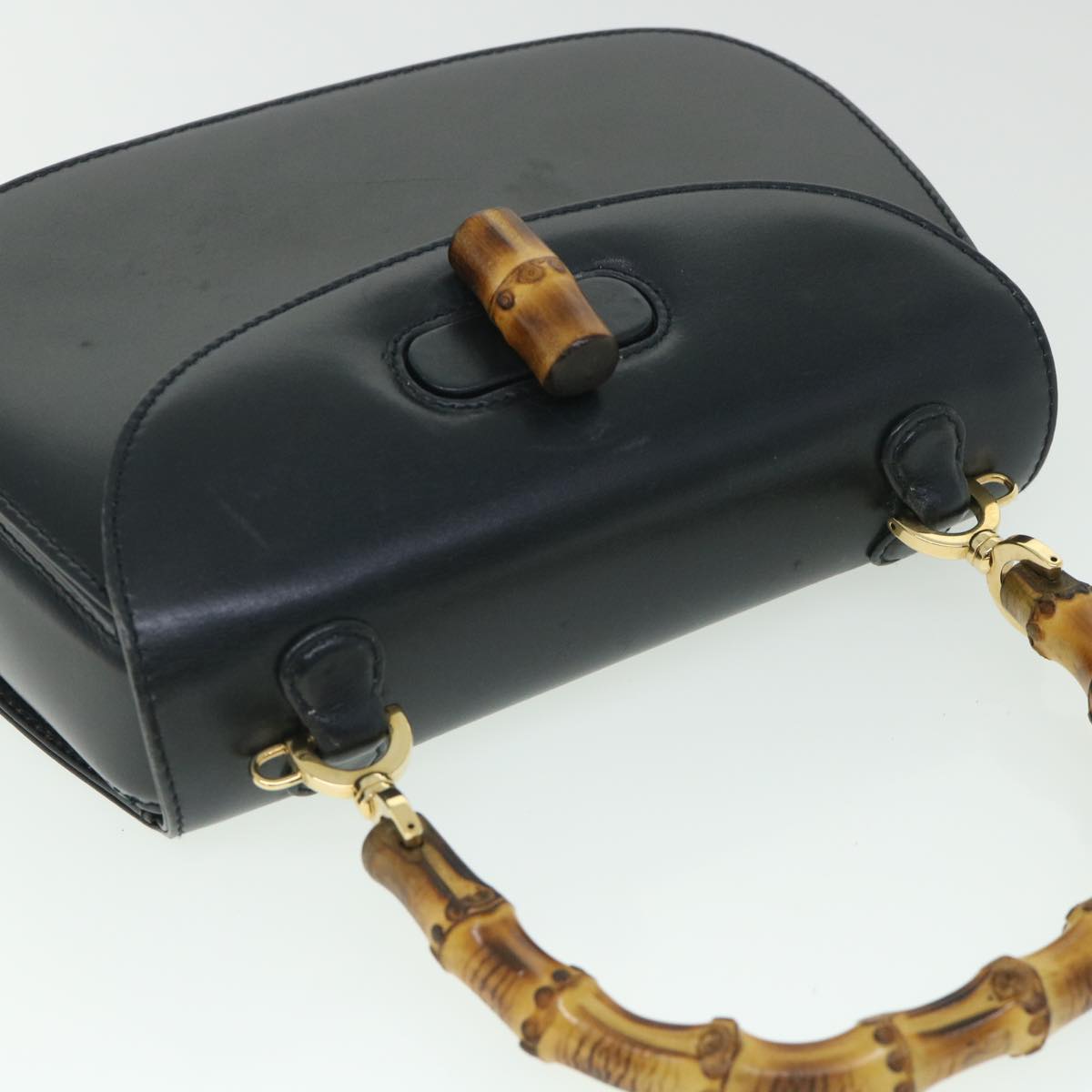 GUCCI Bamboo Hand Bag Leather Black 000 2040 0188 ep1870