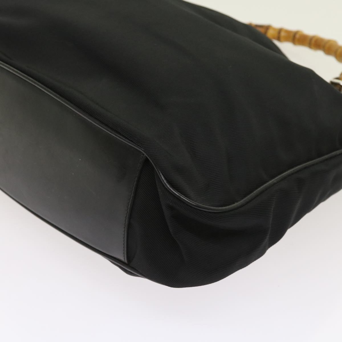 GUCCI Bamboo Shoulder Bag Nylon Canvas Black 001 1781 1577 ep1881
