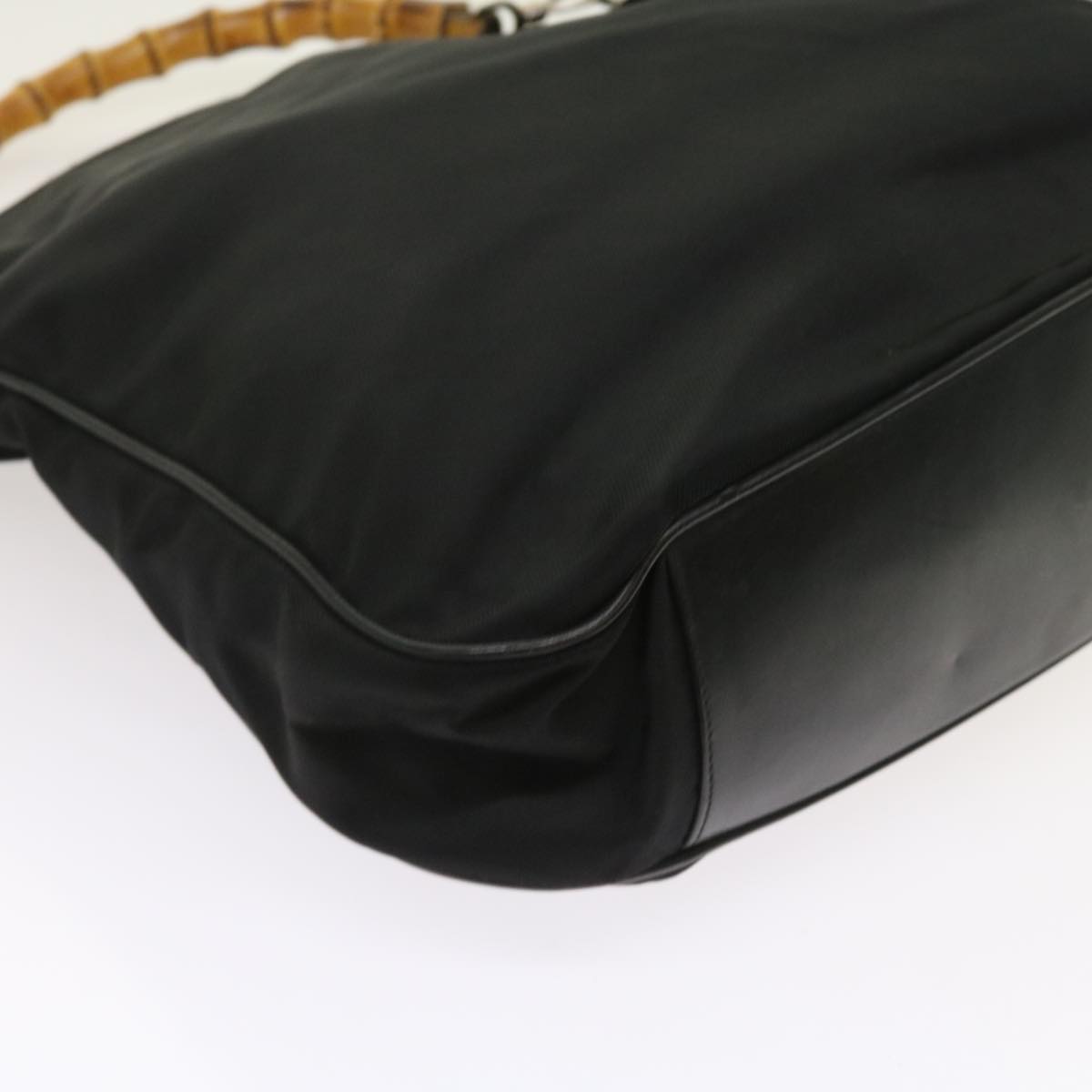 GUCCI Bamboo Shoulder Bag Nylon Canvas Black 001 1781 1577 ep1881