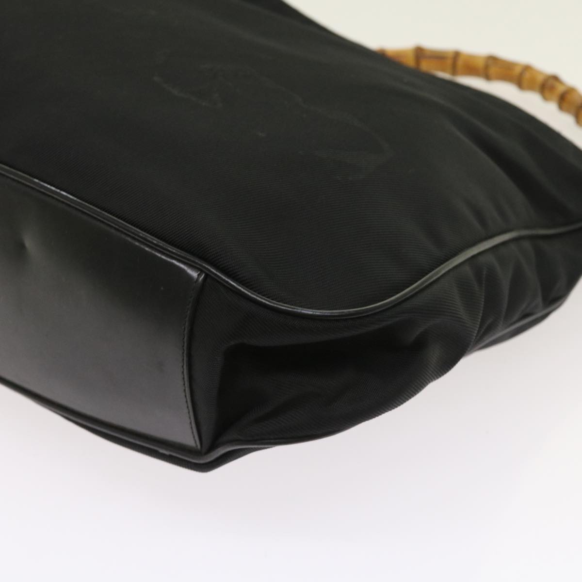 GUCCI Bamboo Shoulder Bag Nylon Canvas Black 001 1781 1577 ep1881
