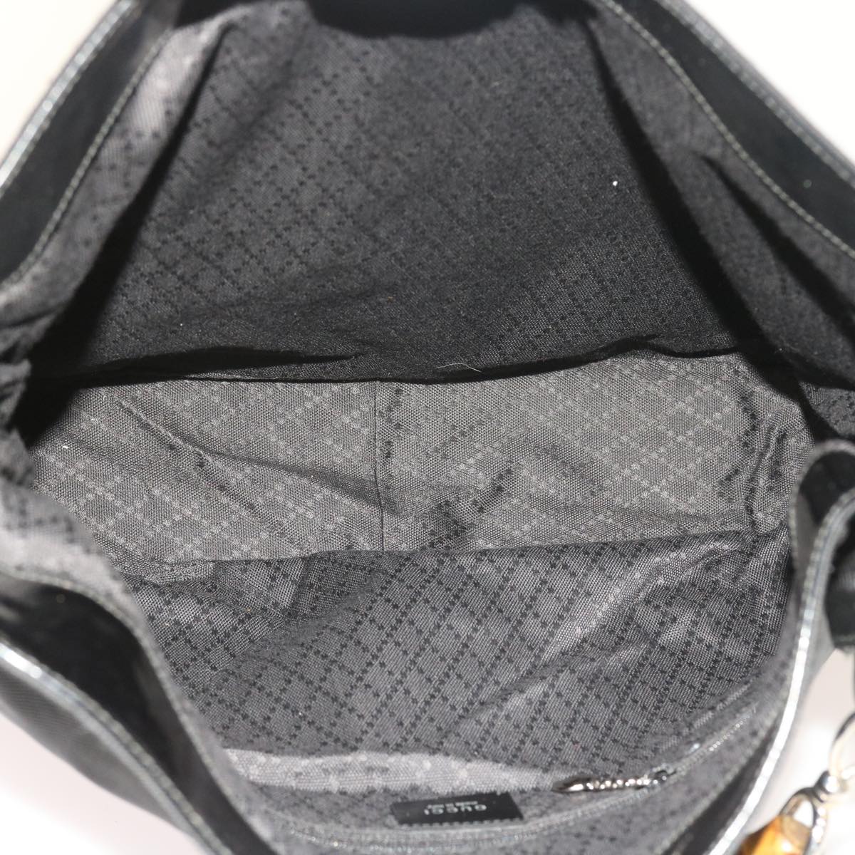 GUCCI Bamboo Shoulder Bag Nylon Canvas Black 001 1781 1577 ep1881