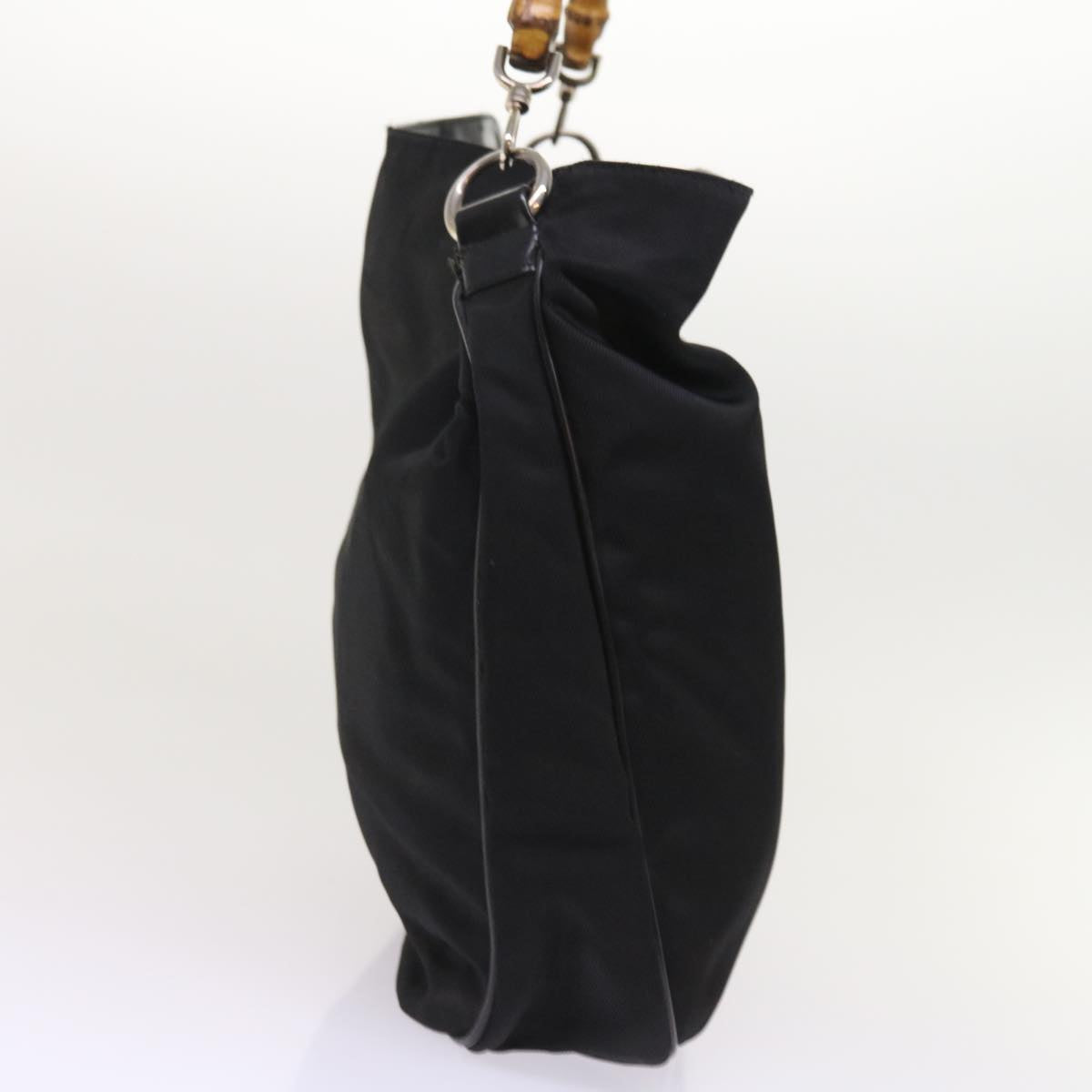 GUCCI Bamboo Shoulder Bag Nylon Canvas Black 001 1781 1577 ep1881